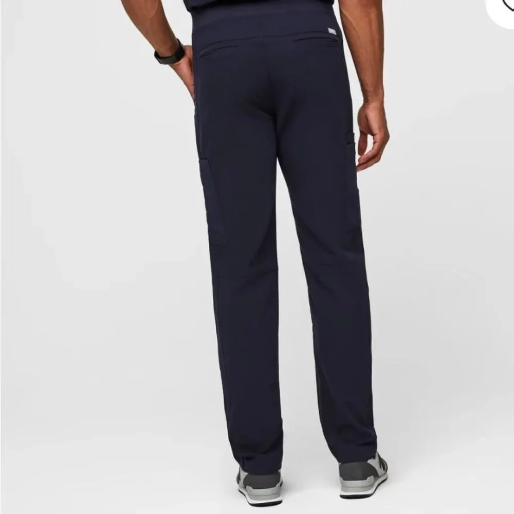 Figs Scrubs pants Axim Cargo Navy Blue Tie Elastic Waist Size L